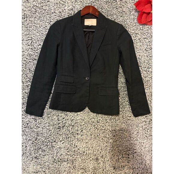 Banana Republic Women's Black Blazer 00P Tailored One-Button Jacket - Picture 8 of 10